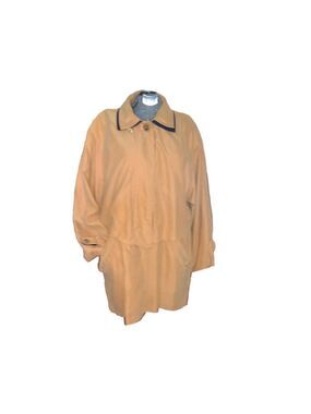 Women's Bellissima mustard Tan black Trench Coat Size Large
